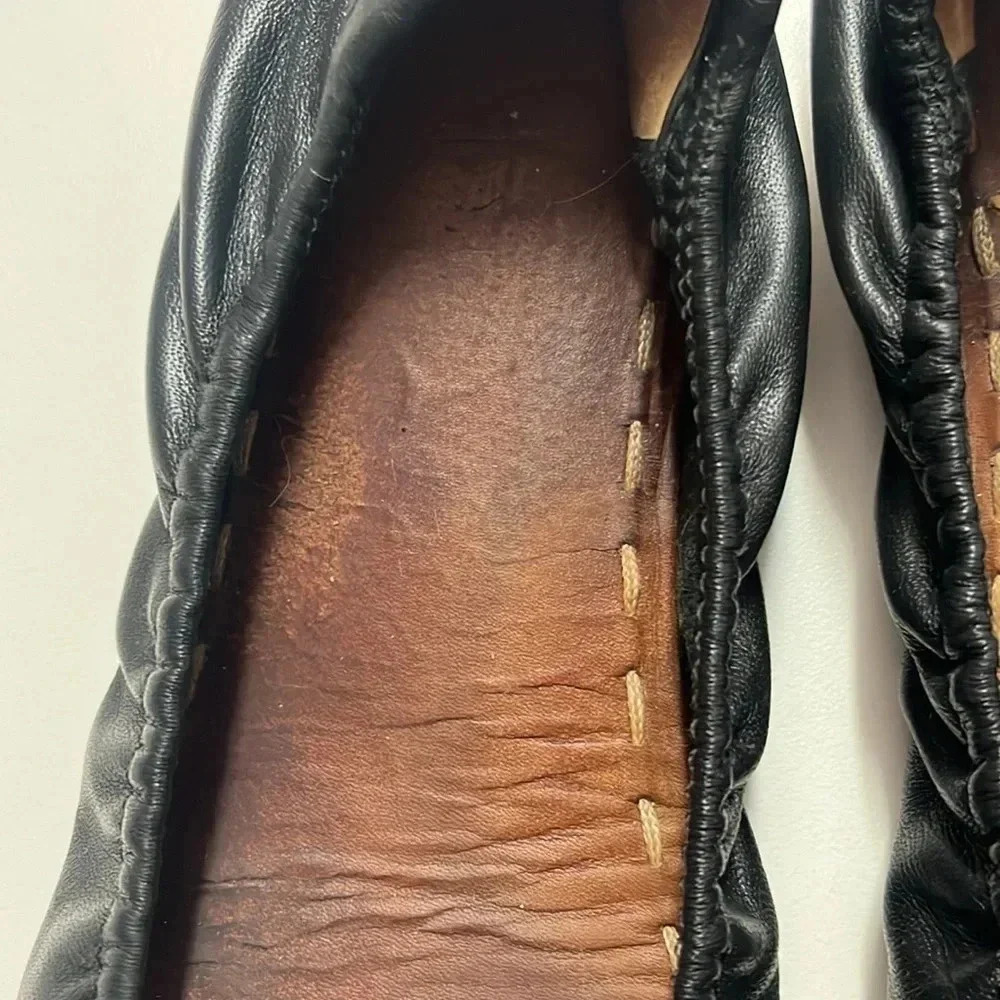 Imperfect Tieks ballet flats classic Italian leather black ballet‎ flats size 9 - Picture 7 of 13
